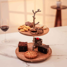 Treat Tree Acacia Wood Two-Tier Serving Stand (Copy)