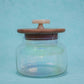 Bubble Glass Jar with Wooden Lid