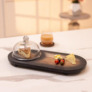 Tamra Acacia Wood Cake Cloche with Platter