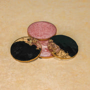Midnight Gold Resin Coasters (Set of 4)