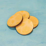 Golden Bloom Coasters (Set of 4)