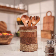 Rustic Roll Utensils Holder