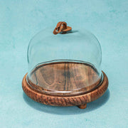 Dessert Deck acacia Wood Cake Stand with Glass Dome