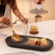 Tamra Acacia Wood Cake Cloche with Platter