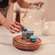 Sweet Haven Acacia Wood Cake Stand with Glass Dome