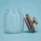 Ripple Glass Jar with Wooden Lid
