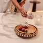 Sugar Sphere Acacia Wood Cake Stand with Glass Dome
