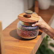 Gleam Glass Jar with Wooden Lid