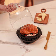 Sweet Spot Acacia Wood cake Stand with Glass Dome