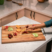 CrispEdge Acacia Wood Chopping Board with Metal Handle