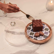 Frosty Bliss Acacia Wood Cake Stand with Glass Dome