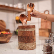 Rustic Roll Utensils Holder