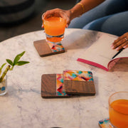 Aurora Wood Coaster (Set of 4)