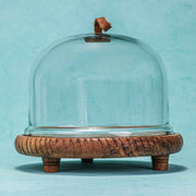 Dessert Deck acacia Wood Cake Stand with Glass Dome