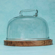 Sweet Vault Acacia Wood Cake Stand with Glass Dome