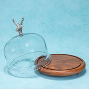 Wildood Acacia Wood Cake Stand with Glass Dome