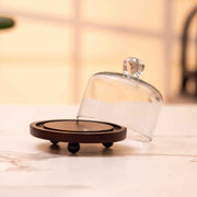 Sugary Affair Acacia Wood Cake Stand with Glass Dome
