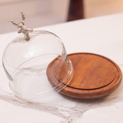 Wildood Acacia Wood Cake Stand with Glass Dome