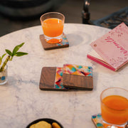 Aurora Wood Coaster (Set of 4)