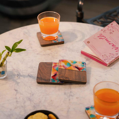 Aurora Wood Coaster (Set of 4)