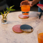 Midnight Gold Resin Coasters (Set of 4)