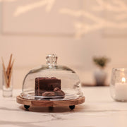 Wooden Cake Stand With Glass Dome Cover at Rs 999.00 | New Guddadahalli Wooden Cake Stand With Glass Dome Cover at Rs 999.00 | New Guddadahalli