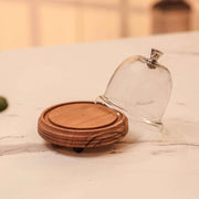 Candy Glow Acacia Wood Cake Stand with Glass Dome