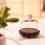 Sugary Affair Acacia Wood Cake Stand with Glass Dome