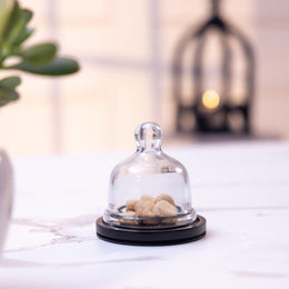 Dusk Acacia Wood Cake Stand with Glass Dome