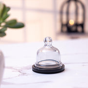 Dusk Acacia Wood Cake Stand with Glass Dome