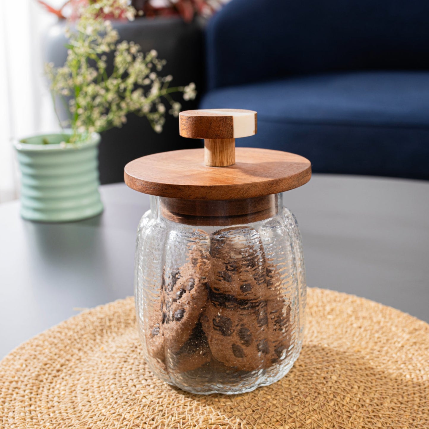 Ripple Multipurpose Glass Storage Jars with Airtight Lid