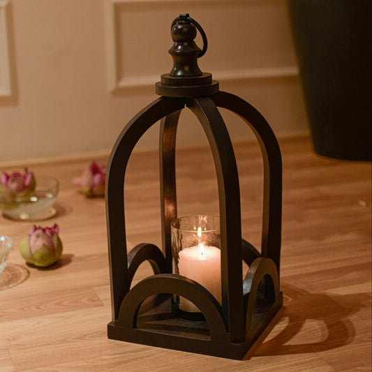 Lumora Acacia Wood Lantern