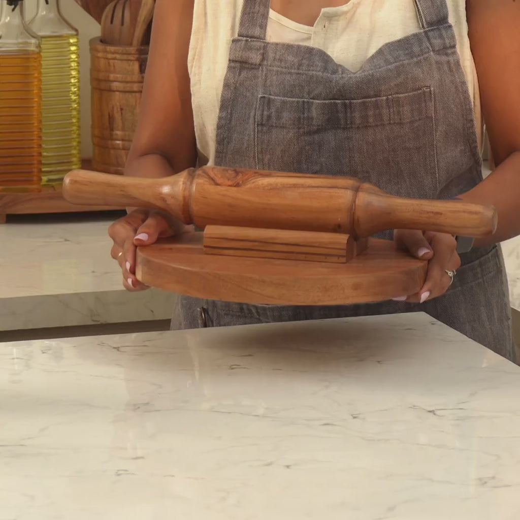 Roll It Rolling Board and Pin with Stand (Chakla Belan) product video