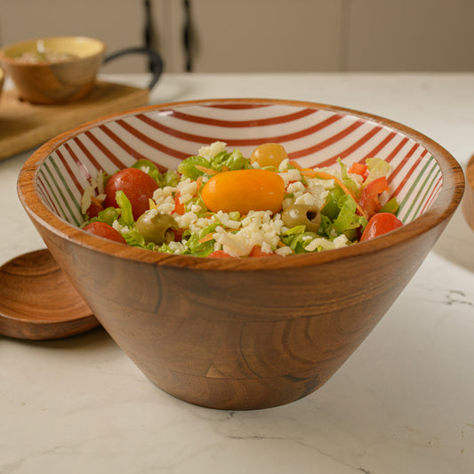 Ripple Acacia Wood Bowl