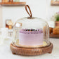 Dessert Deck Acacia Wood Cake Stand with Glass Dome